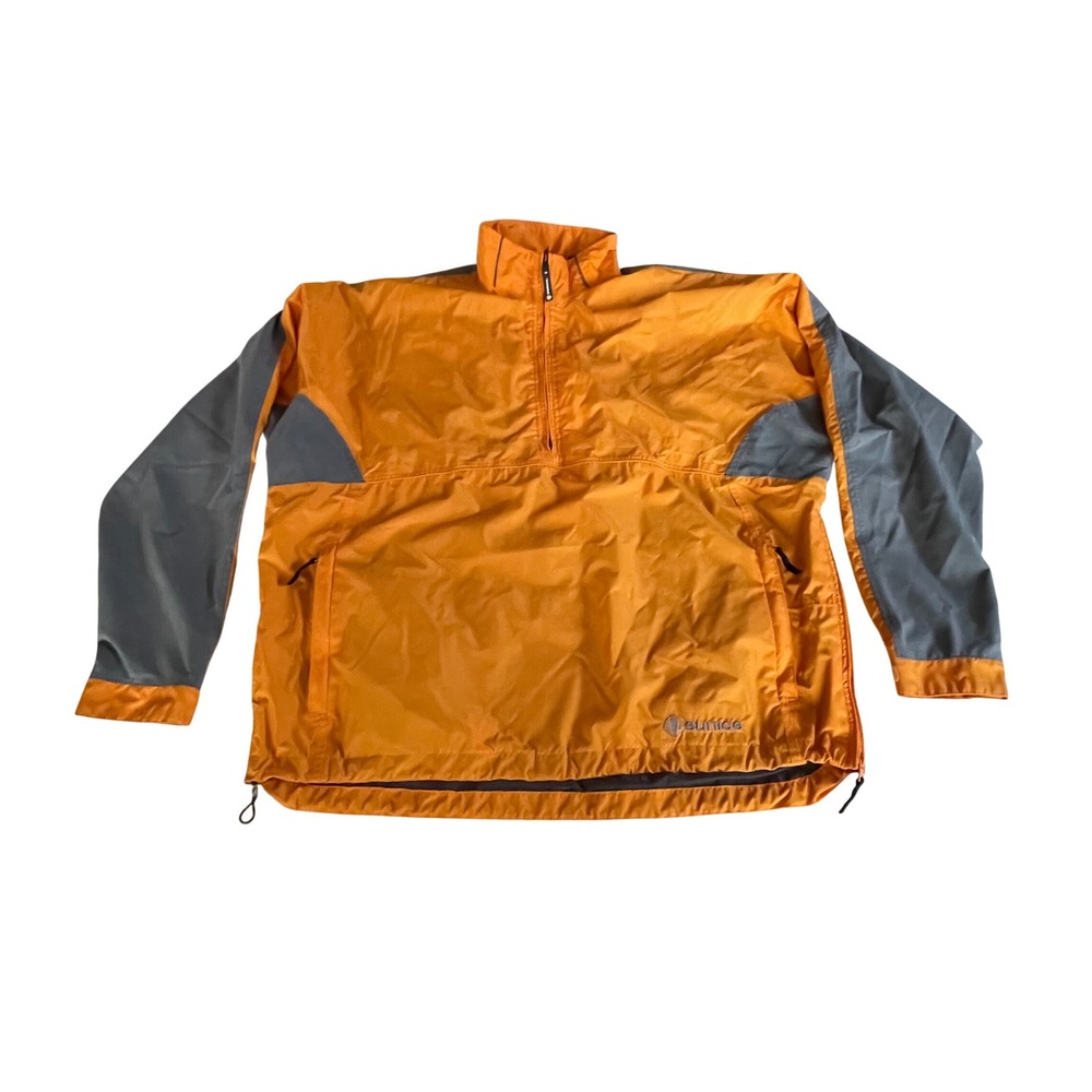 Sunice Typhoon Mens Orange Grey Colorblock Half Zip Windbreaker Jacket large‎
